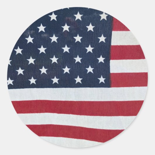 星とストライプのシール ラウンドシール (正面)