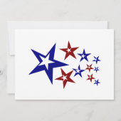 星とストライプのパーソナライズされた7月4日 招待状 (裏面)