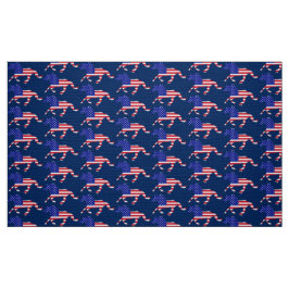 星とストライプのマスタング（青） ファブリック