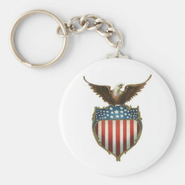 星とストライプの上に位置するアメリカのハゲ・イーグル キーホルダー