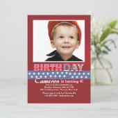 星とストライプの写真招待状 招待状 (スタンド正面)