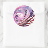 星とストライプの封筒用シールとシール ラウンドシール (バッグ)