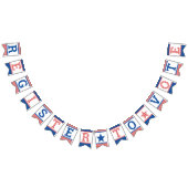 星とストライプの赤白青が投票に登録 バンティングフラッグ (全)