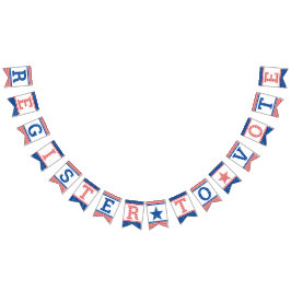 星とストライプの赤白青が投票に登録 バンティングフラッグ