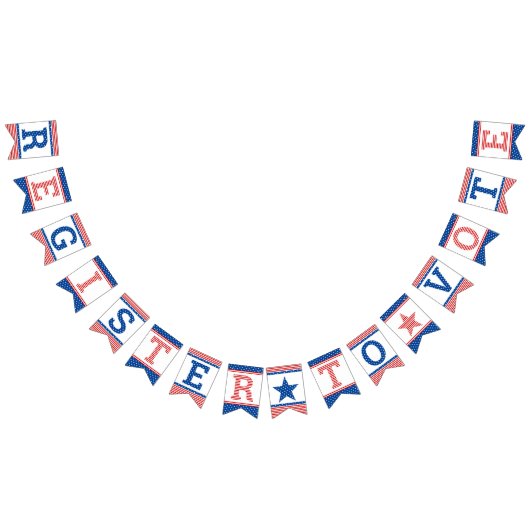 星とストライプの赤白青が投票に登録 バンティングフラッグ (全)