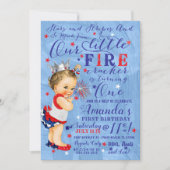 星とストライプの4thオブジェイヴィンテージ テーマ 招待状 (正面)