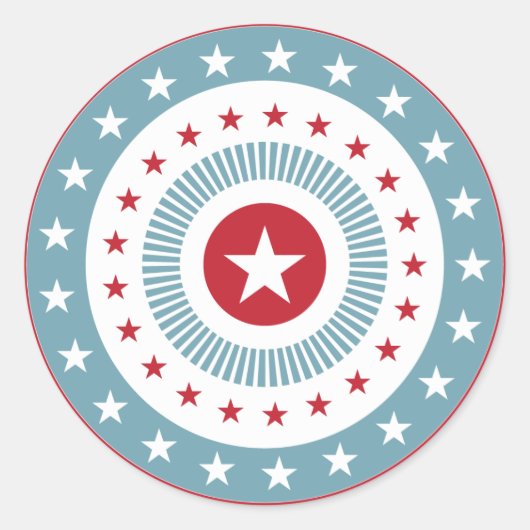 星とストライプは7月の4日に渦巻く ラウンドシール (正面)