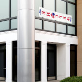 星とストライプへようこそ 横断幕 (ビルの外側)