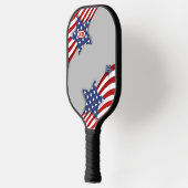 星とストライプグレーパーソナライズされた ピックルボールラケット (左)