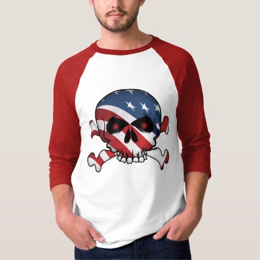 星とストライプスカル Tシャツ (正面)