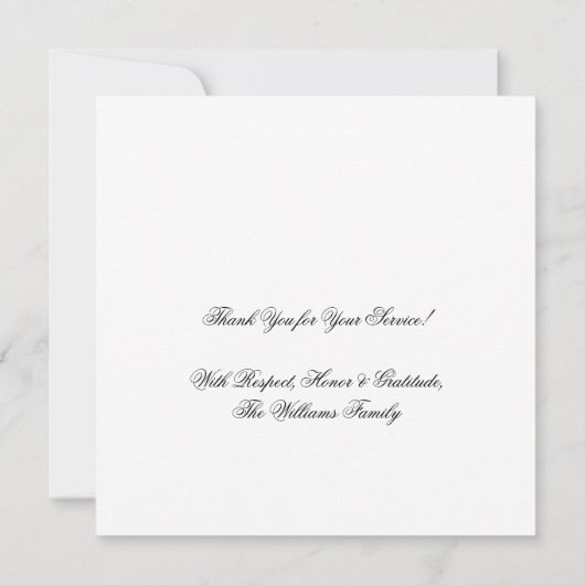 星とストライプタイポグラフィハッピー退役軍人日 サンキューカード (裏面)
