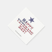 星とストライプタイポグラフィハッピー退役軍人日 スタンダードカクテルナプキン (角)