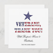 星とストライプタイポグラフィ退役軍人ありがとう (正面/裏面)