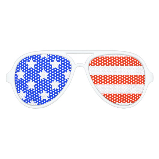 星とストライプデザインパーティー眼鏡 アビエーターサングラス (正面)