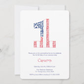 星とストライプユニセックス夏の最初の誕生日パーティー 招待状 (正面)