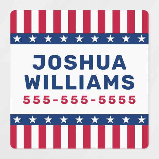 星とストライプ名の電話アメリカのプロパティ ラベル (デザイン1)