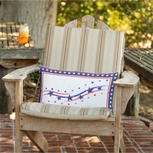 星とストライプ愛国的な投げアクセント枕 アウトドアクッション (椅子)