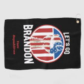 星とストライプ拳でブランドンに行こう ゴルフタオル (横)