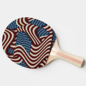 星とストライプ星レッド&ブルーUSAアメリカ国旗 卓球ラケット (横)