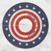 星とストライプ星（または名前なし） ワイングラスタグ (正面)