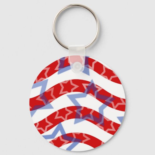 星とストライプ星 キーホルダー (正面)