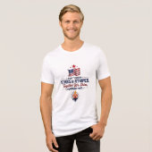 星とストライプ星 – 私たちは輝く | 愛国的な トライブレンドＴシャツ (正面全面)