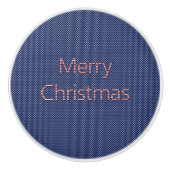 星とストライプ模様メリークリスマス セラミックノブ (正面)