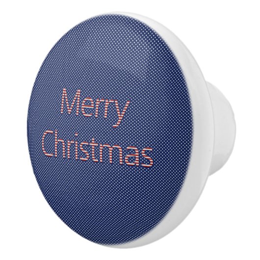 星とストライプ模様メリークリスマス セラミックノブ (右)