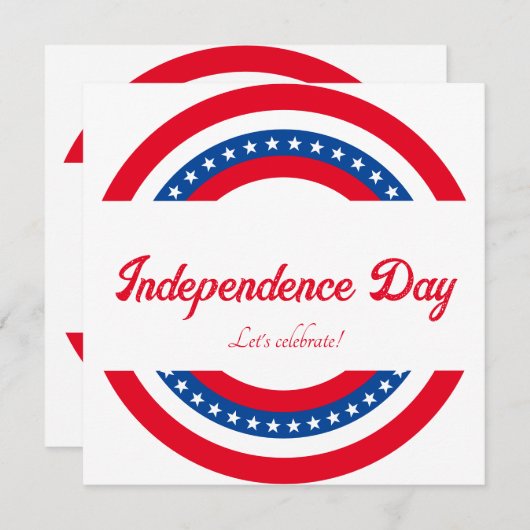 星とストライプ独立日パーティー 招待状 (正面/裏面)