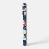 星とストライプ祖父の電ユニーク話ケース iPhone 15ケース (左側面)