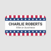 星とストライプ赤い青の愛国心 名札 (正面)