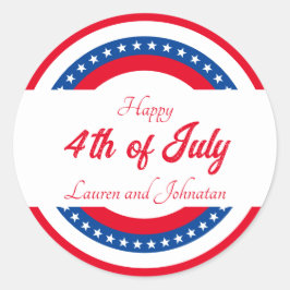 星とストライプ赤と青ありがとう ラウンドシール