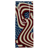 星とストライプ赤青USAアメリカ国旗 ワインギフトバッグ (裏面)