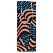 星とストライプ赤青USAアメリカ国旗 ワインギフトバッグ (正面)