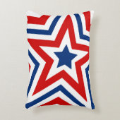 星とストライプ赤、白、青カラフル アクセントクッション (正面(垂直))