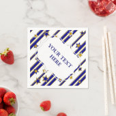 星とストライプ金ゴールド青のパターン+アイディア スタンダードカクテルナプキン (インサイチュ)