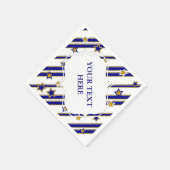 星とストライプ金ゴールド青のパターン+アイディア スタンダードカクテルナプキン (角)