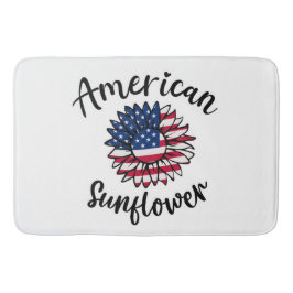 星とストライプ開花ひまわり バスマット