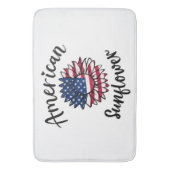 星とストライプ開花ひまわり バスマット (正面縦)