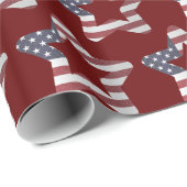 星とストライプ雪のクリスマススター愛国心 ラッピングペーパー (ロールコーナー)