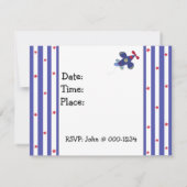 星とストライプ飛行機誕生日招待状 招待状 (裏面)