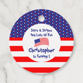 星とストライプ1歳の誕生日 フェイバータグ