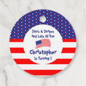 星とストライプ1歳の誕生日 フェイバータグ (裏面)