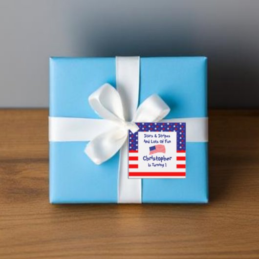 星とストライプ1歳の誕生日 フェイバータグ