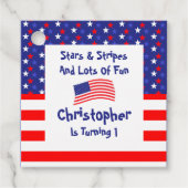 星とストライプ1歳の誕生日 フェイバータグ (正面)
