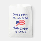星とストライプ1歳の誕生日 フェイバーバッグ (正面)