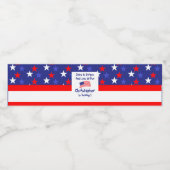 星とストライプ1歳の誕生日 ペットボトルラベル (シングルラベル)
