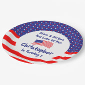 星とストライプ1歳の誕生日 ペーパープレート (アングル)