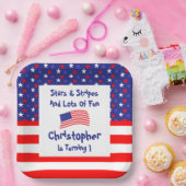 星とストライプ1歳の誕生日 ペーパープレート (パーティー)