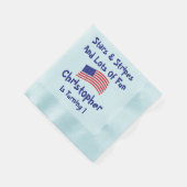 星とストライプ1歳の誕生日 縁ありカクテルナプキン (角)